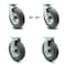 Service Caster 8 Inch Gray Pneumatic Wheel Caster Swivel with Swivel Locks and 2 Rigid, 2PK SCC-100S280-PNB-GRY-BSL-2-R-2 - alternate 1